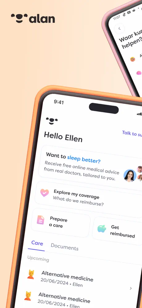 Alan Belgium Health Insurance App Store screenshot 1