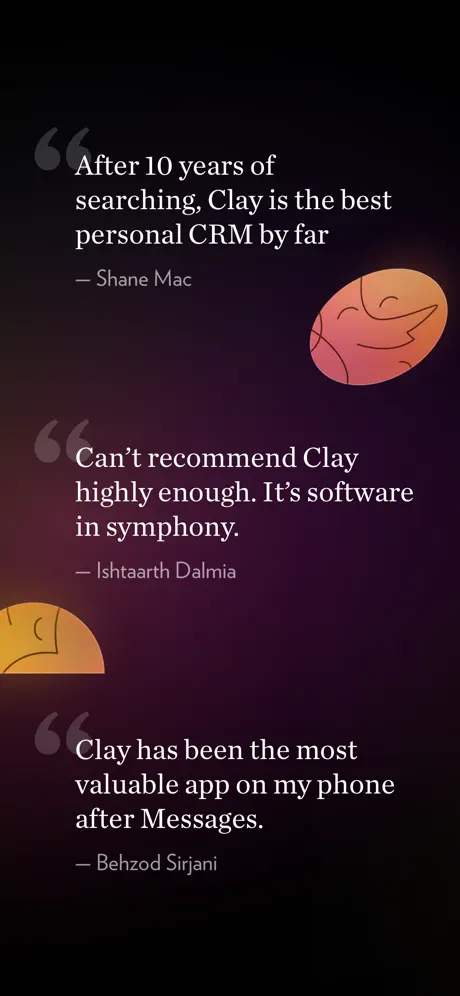 Clay: Contacts + Address Book App Store screenshot 2