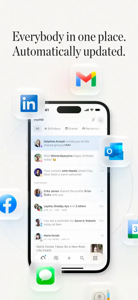 Clay: Contacts + CRM App Store screenshot 1