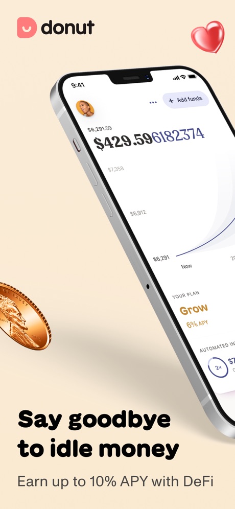 Donut: Earn up to 10% APY App Store screenshot 1