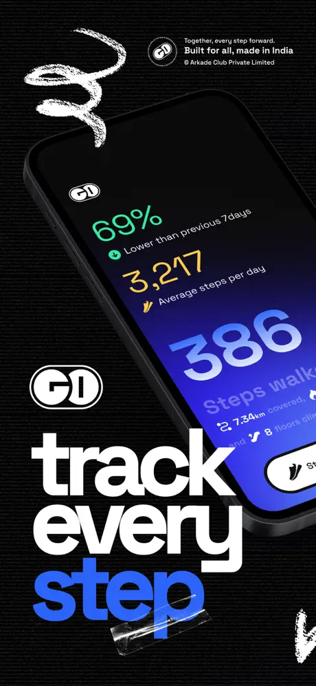 Go Steps AI: Step Counter App Store screenshot 1