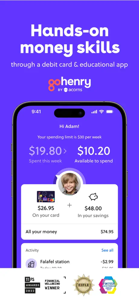 GoHenry: Banking for Under-18s App Store screenshot 1