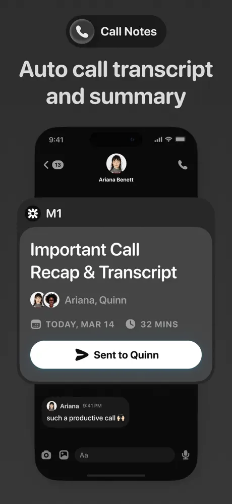 M1: the AI second phone number App Store screenshot 2