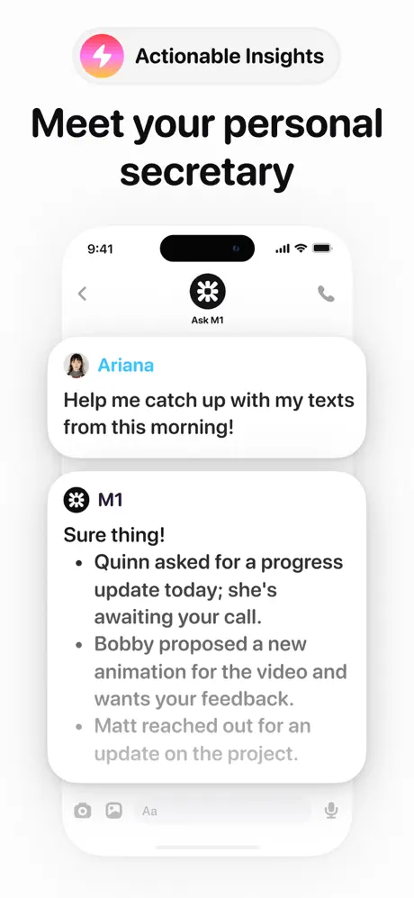 M1: the AI second phone number App Store screenshot 6