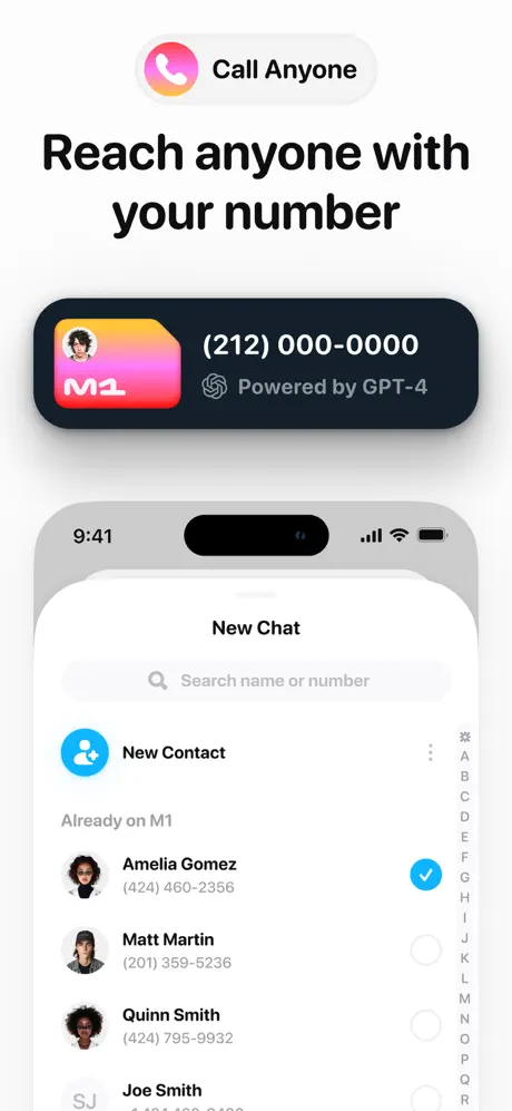 M1: the AI second phone number App Store screenshot 7