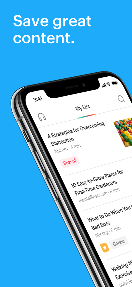 Pocket: Save. Read. Grow. App Store screenshot 1