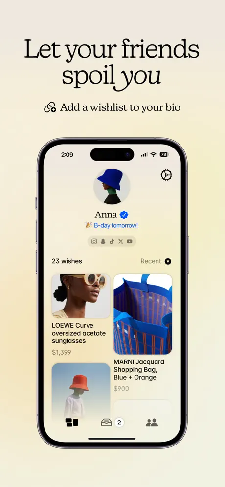 Spoil me – Wishlist Maker App App Store screenshot 1
