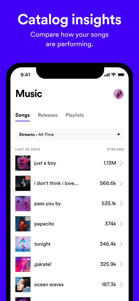 Spotify for Artists App Store screenshot 5