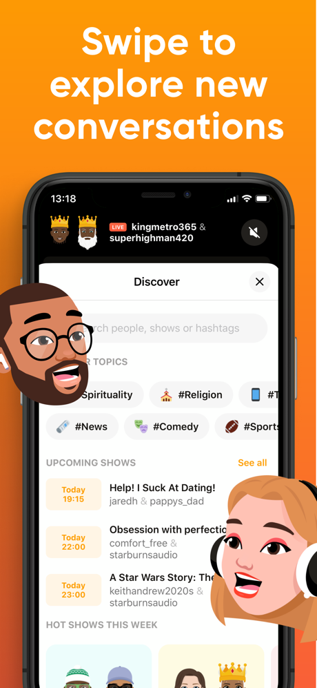 Stereo: Discover Live Podcast‪s App Store screenshot 3