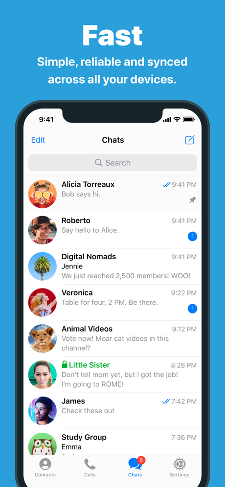 Telegram Messenge‪r‬ App Store screenshot 1