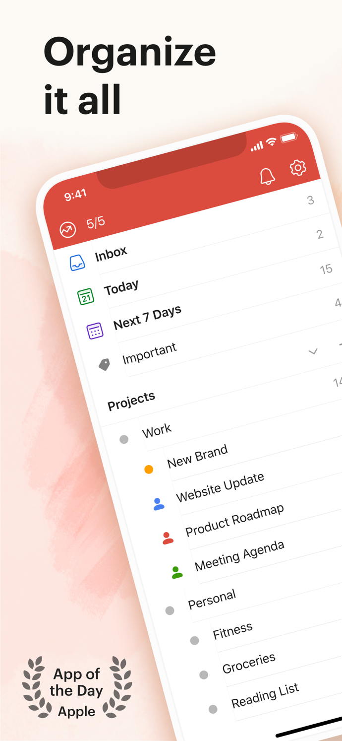 Todoist: To-Do List & Tasks App Store screenshot 1
